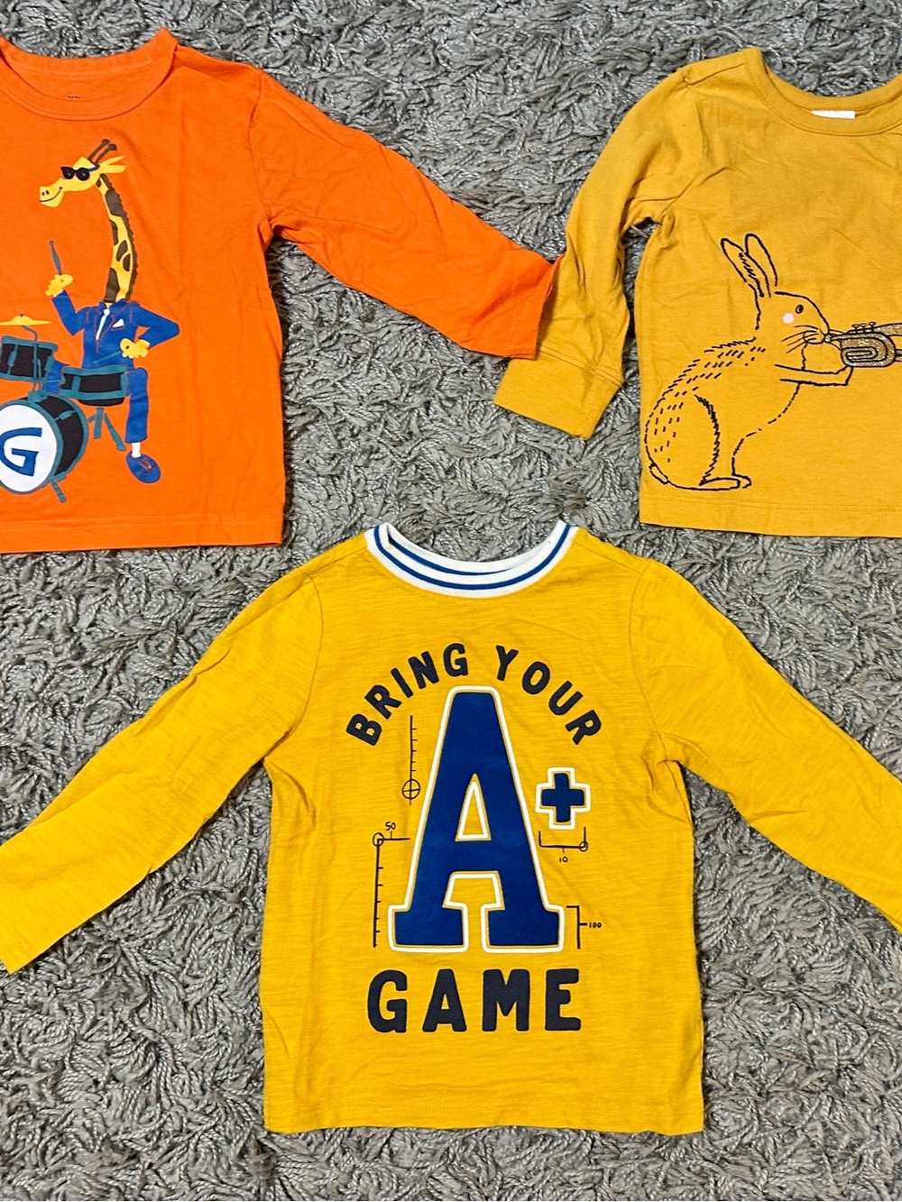 Old Navy Kids Long Sleeve Graphic Tee Set - Orange & Yellow